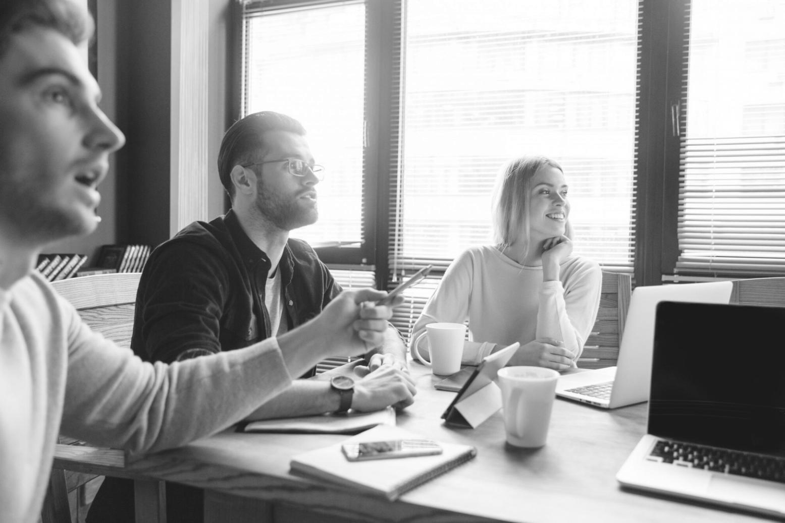 Team reviewing forecasting strategies